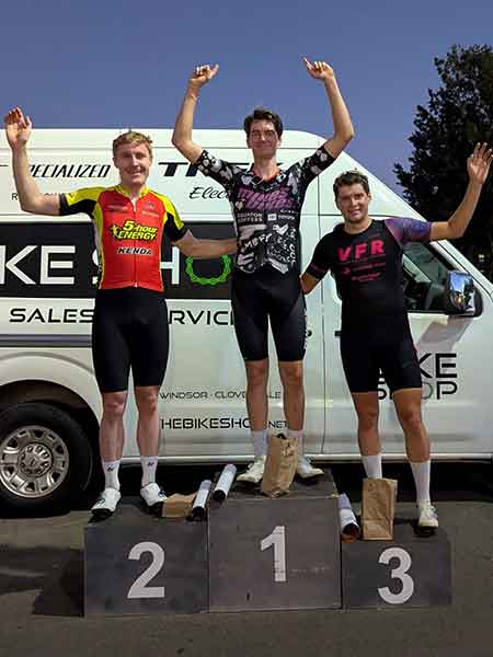 TNT bike race criterium Santa Rosa A race podium September 16, 2025.