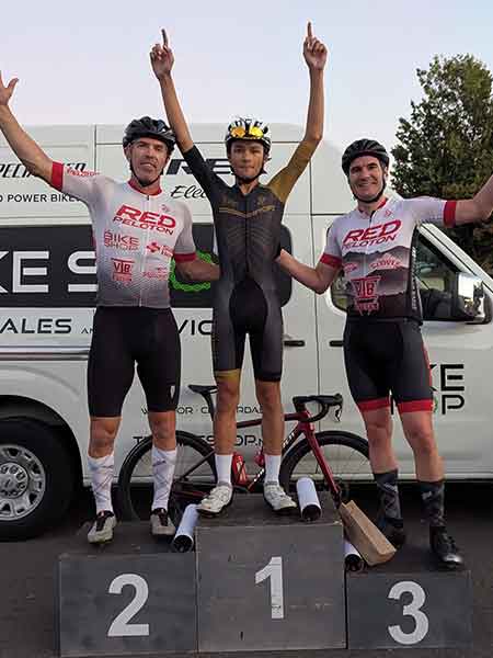 TNT bike race criterium Santa Rosa B race podium September 16, 2025.