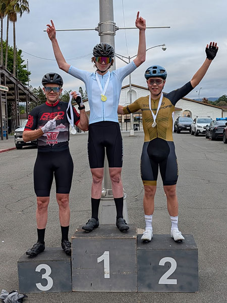 TNT B Race results, podium photo from crit bike race in Santa Rosa, California.