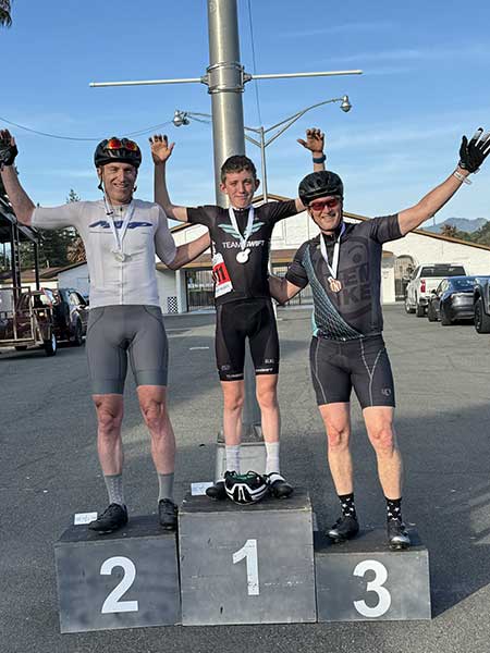 TNT C race podium May 12, 2026. TNT bike race criterium series in Santa Rosa, Northern California.