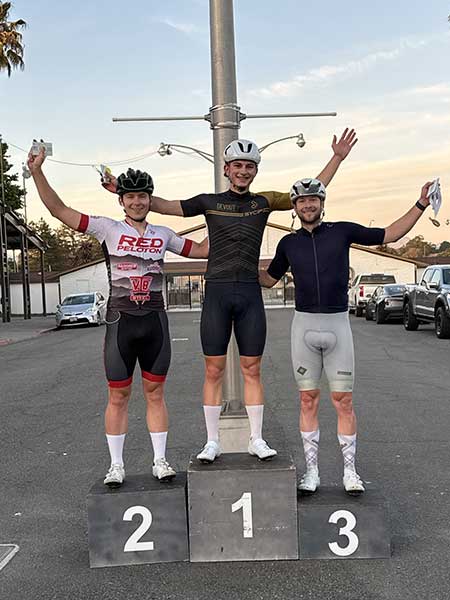 TNT A race podium May 12, 2026. TNT bike race criterium series in Santa Rosa, Northern California.