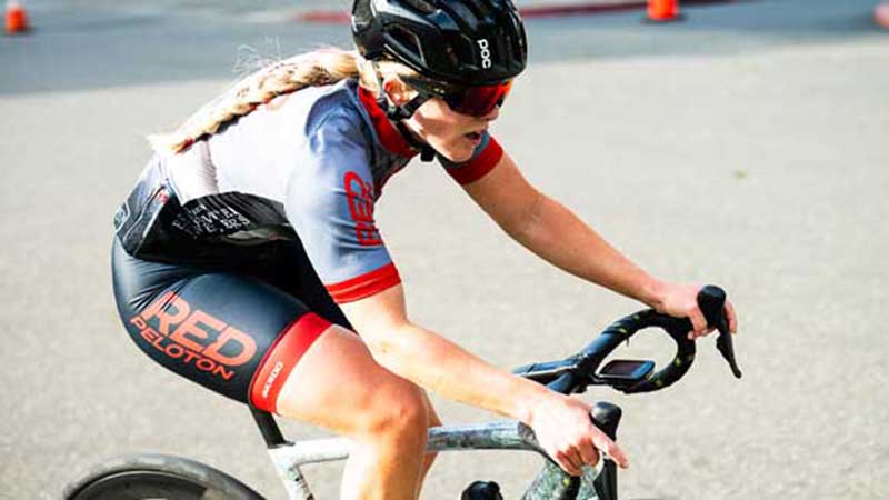 Women's bike rides Santa Rosa, California. Mackenzie from Red Peloton cycling club and bike racing team in Northern California.