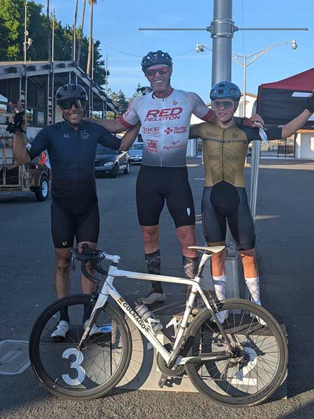 B Race podium TNT criterium series Santa Rosa, California May 19, 2026. Bike race presented by Red Peloton bike racing team and cycling club.